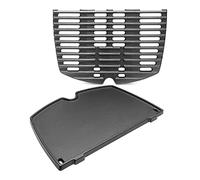 7644 Grille de barbecue en fonte pour Weber Q100, Q1000, Q1200, série Q1400, poêle 32 x 21,6 cm, pièces de rechange pour Weber Baby Q/7644/6558/7582 Grille de rechange (6558+7644 plaque de grill)