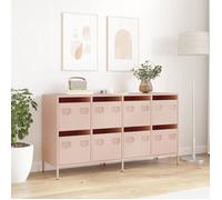 (7696)Commode - contemporain - Buffet rangement - rose 135x39x73,5 cm acier laminé à froid ,poid:45.8 kg