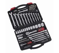 77 pièces Jeu de clés à douilles 1/2" 1/4" en coffret ynamométrique
