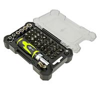 Goobay 77839 Tournevis électrique 58 en 1 avec jeu de 50 embouts de précision, noir, 0,5 m - Kit d'outils pour les travaux de vissage, de montage et de bricolage de précision