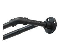 78-241cm Double tringle a rideaux industrielle extensible noire pour fenêtres, barre double rideaux télescopique diamètre 25 mm pour fenêtres, salon et portes-fenêtres coulissantes