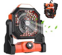 7800mAh Ventilateur de Camping avec Lanterne LED Ventilateur de Table Bureau USB Mini Ventilateur Portatif Ventilateur à Piles