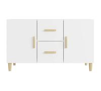 [78965]Buffet Bahut MEUBLECHIC, commode meuble de rangement, blanc 100x36x60 cm bois d'ingénierie,Poids:30 Kg