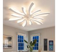 78cm Ventilateur de Plafond avec Lumière et Télécommande Grand Luminaire Ventilateur Plafond Dimmable 6 Vitesses DC Réversible été/hiver Plafonnier Ventilateur Silencieux pour Chambre Salon,Blanc