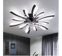 78cm Ventilateur de Plafond avec Lumière et Télécommande Grand Luminaire Ventilateur Plafond Dimmable 6 Vitesses
