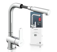 79719U LONDON - Robinet de lavabo pour faible pression, chromé, avec douchette extractible