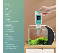 7in1 Water Quality Monitor Chlorine PH Total Dissolved Solids SALT ORP FAC EC Temperature Test Meter Multi-functional Mariculture Water Quality Tester for Drinking Water Aquarium Aquaculture Swimming