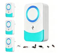 7JI 4 pièces répulsif ultrasonore antiparasitaire, anti souris insectes | Plug in, silencieux, Électronique à Ultrasons contre moustiques, cafards, araignées et mouches, intérieur, cuisine et chambre