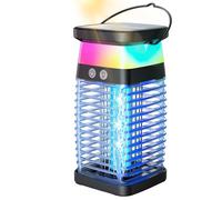 7JI Lampe Anti Moustique Solaire Rechargeable avec des Lumières Colorées | Piège à Moustiques Électrique pour Femmes Enceintes/Enfants/Animaux Domestiques,Lampe UV Antimoustique Intérieur et Extérieur