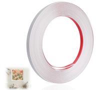 7M Moulure Adhesive Blanc Baguette de Finition PVC Moulure Décorative Adhesive pour Cadres de Miroir, Chant, Murs Meuble, Placard (1cm Large)