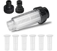 7Pcs Nettoyeurs Haute Pression Filtre Compatible avec Karcher, Filtre à Eau avec 6 Insert de Filtre et Raccord D'eau 3/4"", Filtre