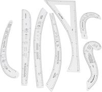 7pcs Règle de couture Découpe Set