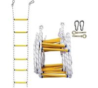7UIYgtyO LNN Crochet de Sauvetage de Piscine Échelle de Secours, Corde d'évacuation d'urgence, échelle de sécurité Ignifuge avec 2 Crochets nageurs noyés(3m)