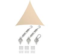7x7x7 Voile d'Ombrage Triangulaire Respirante - Toile de Jardin UV avec Fixation