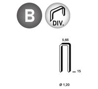 8 000 Agrafes E-15 - Divergentes - 5.66x15x1.2 mm - D-Work