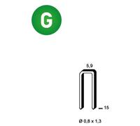 8 000 Agrafes Galvanisées K-15 - 5.9x15x0.8x1.3 mm - D-Work
