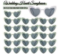 8-100 pièces lunettes de soleil coeur de mariage cadeaux de mariage pour les invités faveurs de fête de poule Souvenirs de mariage de mariée lunettes de coeur de demoiselle d'honneur 1White and Blue