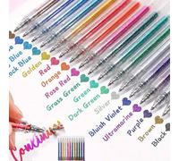 8/12/18/36 couleurs stylos gel pailletés métalliques, stylos gel pailletés de couleurs aléatoires, convient pour le coloriage, les marqueurs pailletés, les livres de coloriage pour adultes et les styl