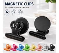 8/12 pièces Pinces magnétiques, Pinces aimantées puissantes, Convient pour tableau blanc, armoire de rangement, cuisine, bureau, Meilleur cadeau d'anniversaire et de remise des diplômes 8 clips magnét