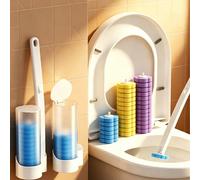 8/16/24/40 pièces Ensemble de brosses de toilette jetables, 32 têtes de brosse optionnelles avec 4 tampons parfumés ou 48 têtes de brosse de rechange, accessoires de salle de bain anti-rayures, combin