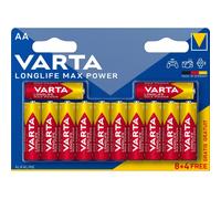8+4 Piles Alcalines AA / LR6 Varta LongLife Max Power
