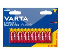 8+4 Piles Alcalines AAA / LR03 Varta LongLife Max Power
