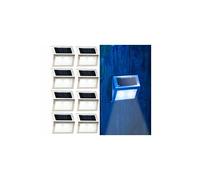 : 8 appliques solaires LED rectangulaires en acier