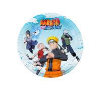 8 assiettes 23 cm carton Naruto Shippuden - Bleu