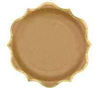 8 assiettes carton 6 accolades or 23cm kraft - générique 79503 Gris G
