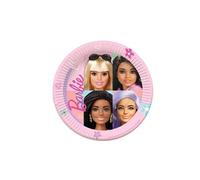 Amscan Assiettes en carton Barbie Sweet Life 23 cm rose 8 pièces