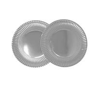 8 Assiettes Carton Luxe 29CM - Argent
