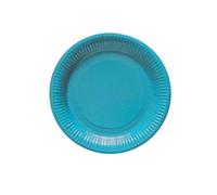 8 ASSIETTES CARTON ROND DESSERT 18CM TURQUOISE Bleu, Turquoise, Ciel, Marine - VAISSELLE DE FÊTE