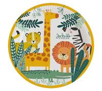 8 ASSIETTES CARTON ROND SAFARI NATURE SAUVAGE 23CM