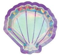 8 assiettes coquillage irisées 23 cm G