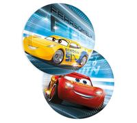 8 Assiettes en carton Cars 20 cm - Bleu