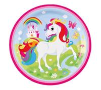 8 ASSIETTES EN CARTON LICORNE 23 CM
