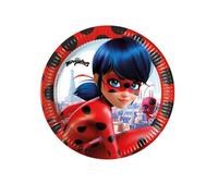Lot de 8 assiettes en carton miraculous ladybug 23 cm