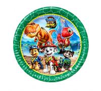 8 Assiettes en carton Pat patrouille Dino movie 23 cm