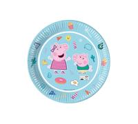 8 Assiettes en carton Peppa Pig bleues 23 cm