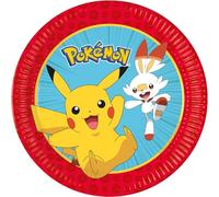 8 Assiettes en carton Pokémon Next Generation 23 cm - Bleu