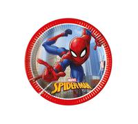 Procos 8 Assiettes en Carton Spiderman Fighter 20 cm - Bleu - Taille Unique