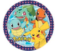 8 Assiettes en Papier Pokemon 23 cm