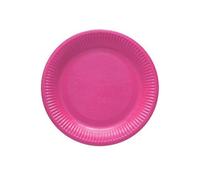 8 ASSIETTES PLATES CARTON ROND 23CM FUCHSIA Rose, Fuchsia - VAISSELLE DE FÊTE