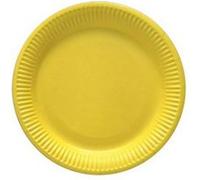 8 assiettes plates carton rond 23cm jaune - générique 146780 Jaune G
