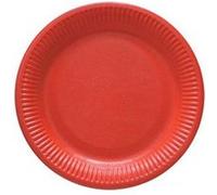 8 assiettes plates carton rond 23cm rouge - dart 146779 Rouge G