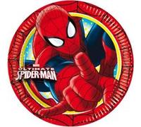 8 Assiettes Spiderman (20 cm) - Décoration anniversaire jaunes G