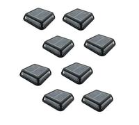 Lumisky Lot de 8 balises solaires de jardin carrées à poser balisage LED blanc chaud 8x QUADRY 12x12cm