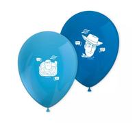 Procos Lot de 8 ballons Toy Story 5, diamètre 21 cm, imprimé, bleu, bleu ciel, ballons en latex, pour anniversaire, décoration