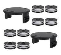 8 Bobine Fil pour Coupe Bordure Compatible avec Parkside 13600210 + 2 Couvercle pour LIDL PRTA 20-Li C3 A1B2 PRT 550 A1 A3
