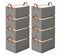 8 boîtes de rangement en tissu, organisateur de placard pliable, 45 x 28 x 20 cm, gris foncé